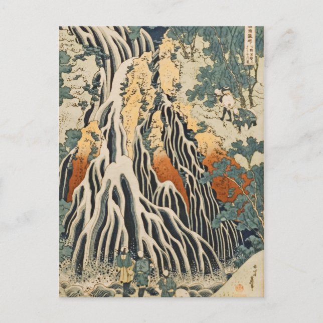 Hokusai's Waterfalls Kirifuri Postcard (Front)