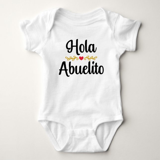 Hola Abuelito Baby Bodysuit (Front)