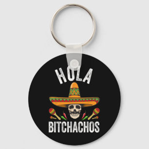Hola Achos Shirt Funny Mexican Skull Cinco De Mayo Key Ring
