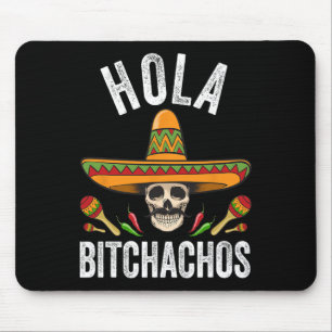 Hola Achos Shirt Funny Mexican Skull Cinco De Mayo Mouse Mat