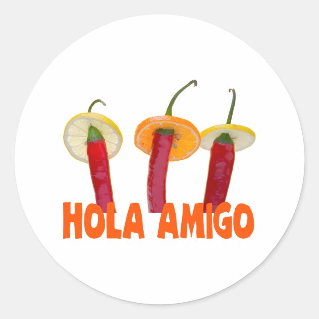 Hola Amigo Classic Round Sticker (Front)