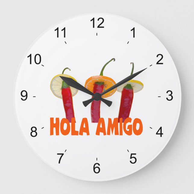 Hola Amigo Large Clock (Front)