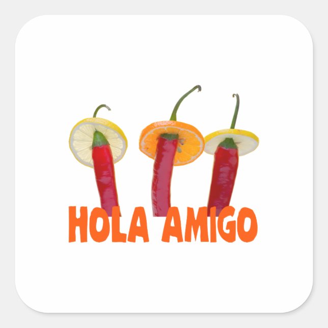 Hola Amigo Square Sticker (Front)