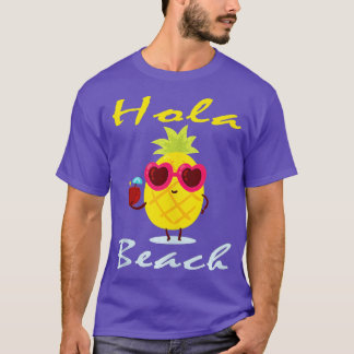 Hola Beach Funny Beach Vacation Summer, (10)  T-Shirt