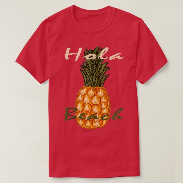 Hola Beach Funny Beach Vacation Summer, (9)  T-Shirt (Design Front)