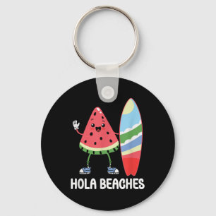 Hola Beaches Cute Kawaii Watermelon Surfboard Beac Key Ring