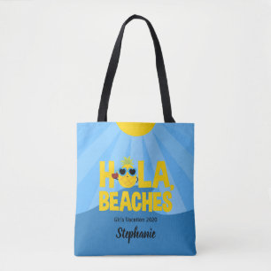 Hola Beaches Cute Pineapple Personalised Tote Bag