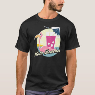 Hola Beaches Summer Beach Flamingo Sunglasses T-Shirt