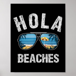 Hola Beaches Summer Tanks For Men Funny Vacation G Poster