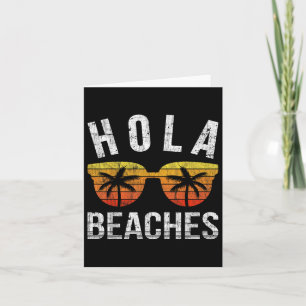 Hola Beaches Tank Top Funny Beach Vacation Shirt S Card