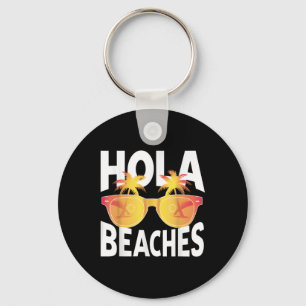 Hola Beaches Tropical Palm Trees Sungles Summer Va Key Ring