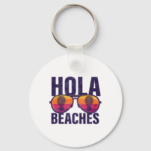 Hola Beaches Upside Down Pineapple Swinger Key Ring