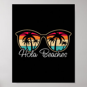 Hola Beaches Vacation Beach Sun Wedding Beach Fan  Poster