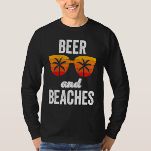 Hola Beaches Vintage Holiday Beer Beach And Palm T-Shirt