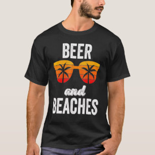 Hola Beaches Vintage Holiday Beer Beach And Palm T-Shirt