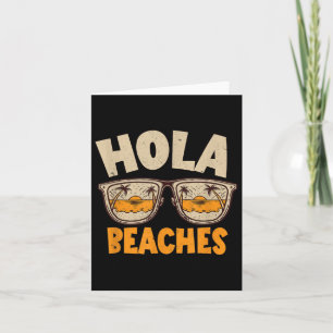 Hola Beaches Vintage Retro Sungles Beach Vacation Card
