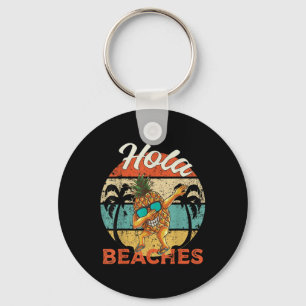 Hola Beaches Women Funny Aloha Beach Pineapple Fam Key Ring