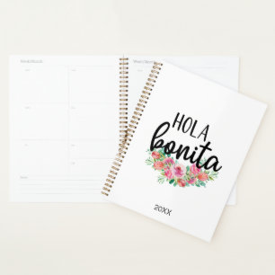 Hola Bonita Spanish Roses Typography Chic Modern Planner