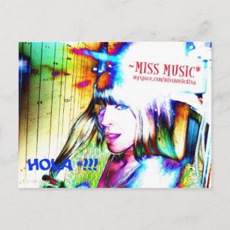 HOLA!! (CAMERA TIME WITH MISS MUSIC* Postcard