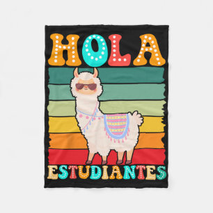 Hola Estudiantes Spanish Teacher Back To School Fleece Blanket