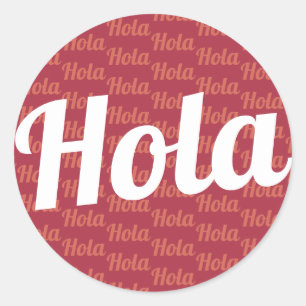 Hola greeting classic round sticker