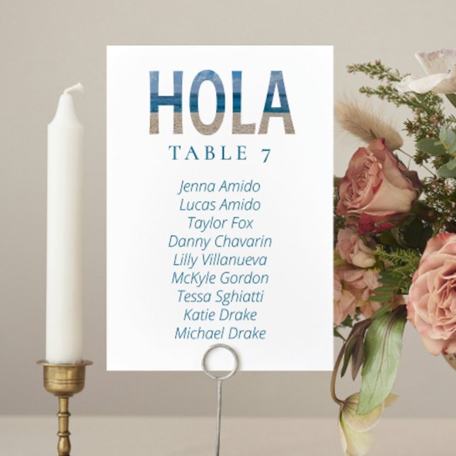 Hola Mexico Beach Wedding Seating Chart Cards (Creator Uploaded)