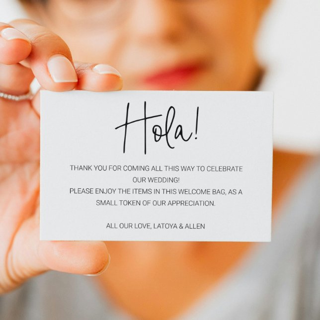 Hola Mexico Wedding Welcome Gift Bag Basket Place Card (Creator Uploaded)