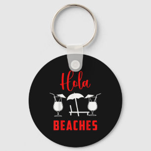 Hola Pineapple Soda Girl On The Beaches In Sunset Key Ring