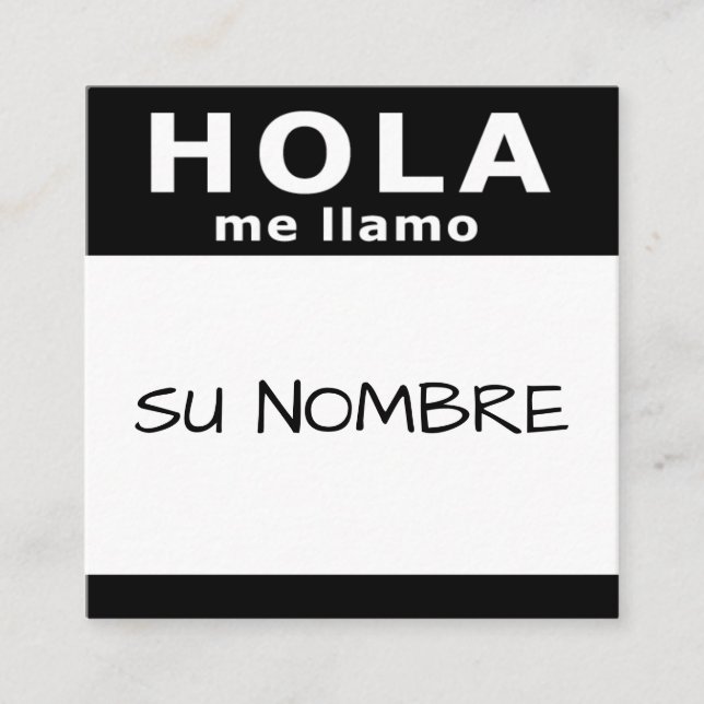 hola su nombre square square business card (Front)