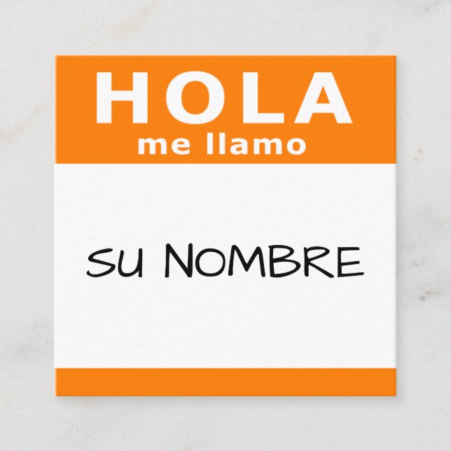 hola su nombre square square business card (Front)