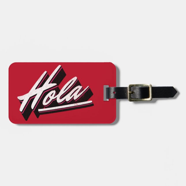 Hola text design luggage tag (Front Horizontal)