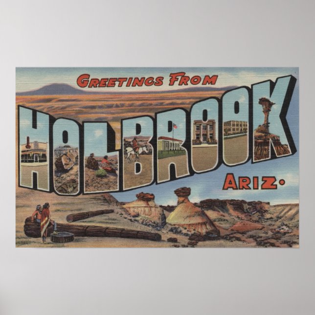 Holbrook, Arizona - Large Letter Scenes Poster (Front)