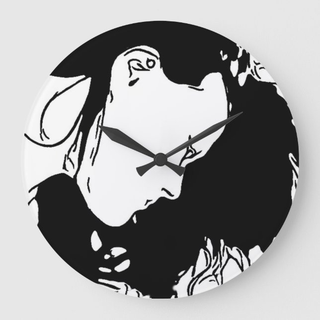 Hold Her Hair Back Large Clock (Front)