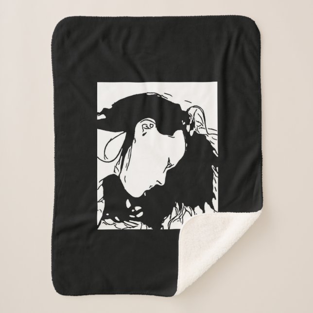 Hold Her Hair Back Sherpa Blanket (Front)