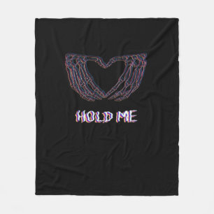 Hold Me Classic - Skeleton Hand Heart Fleece Blanket
