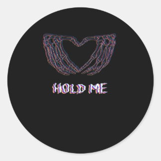 Hold Me Classic - Skeleton Hand Heart Round Sticker