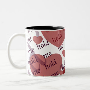 "Hold Me" Romantic Heart Pattern Mug – Cute Love-T
