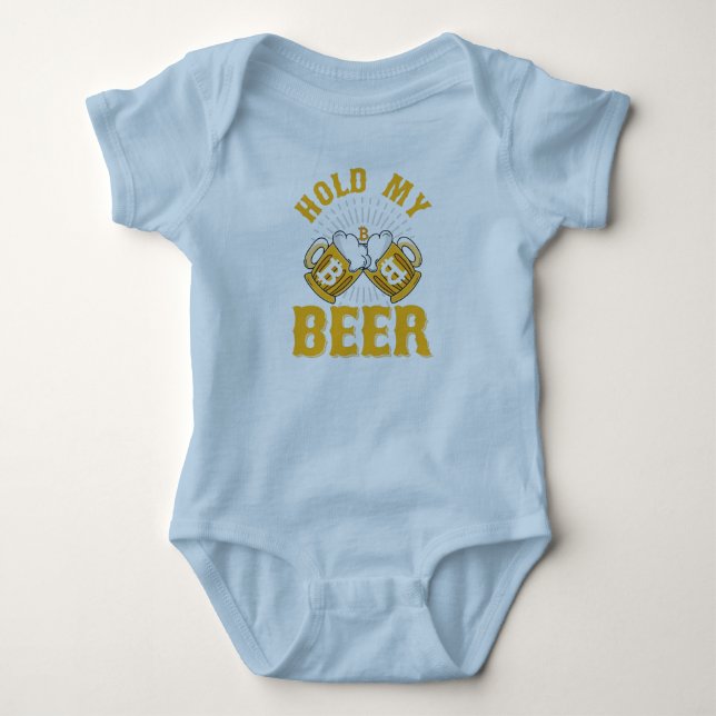 Hold My Beer Baby Bodysuit (Front)