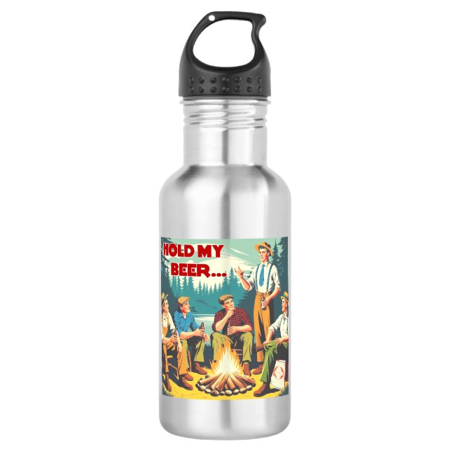 Hold My Beer Camping 532 Ml Water Bottle (Front)