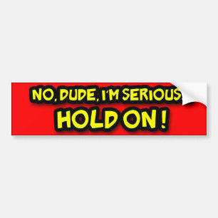 Hold On Dude!! Bumper Sticker
