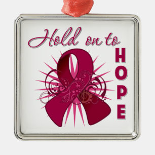 Hold On To Hope - Multiple Myeloma Metal Tree Decoration