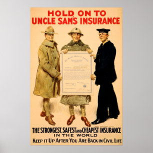 Hold On To Uncle Sam's Insurance! US Government Poster