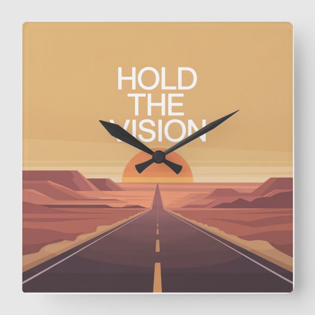 Hold The Vision Square Wall Clock (Front)