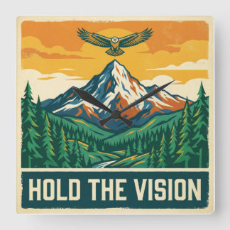 Hold The Vision Square Wall Clock