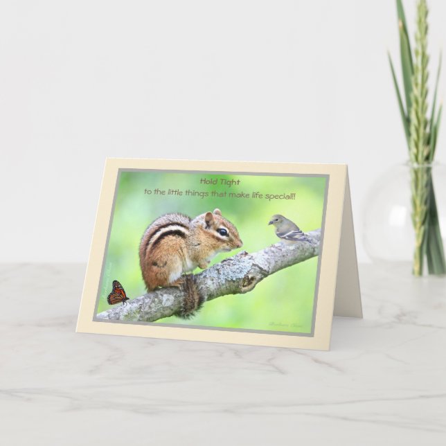 Hold Tight to the little things: Chipmunk Card (Front)