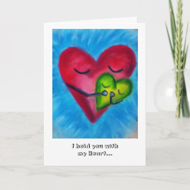 Hold with heart greeting card (Front)