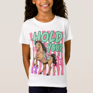 Hold Your Horses Funny Retro Cowgirl Horse T-Shirt