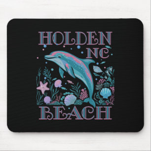 Holden Beach Nc Dolphin Lover Colorful Beach Souve Mouse Mat
