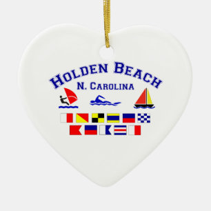 Holden Beach Nc Signal Flags Ceramic Tree Decoration