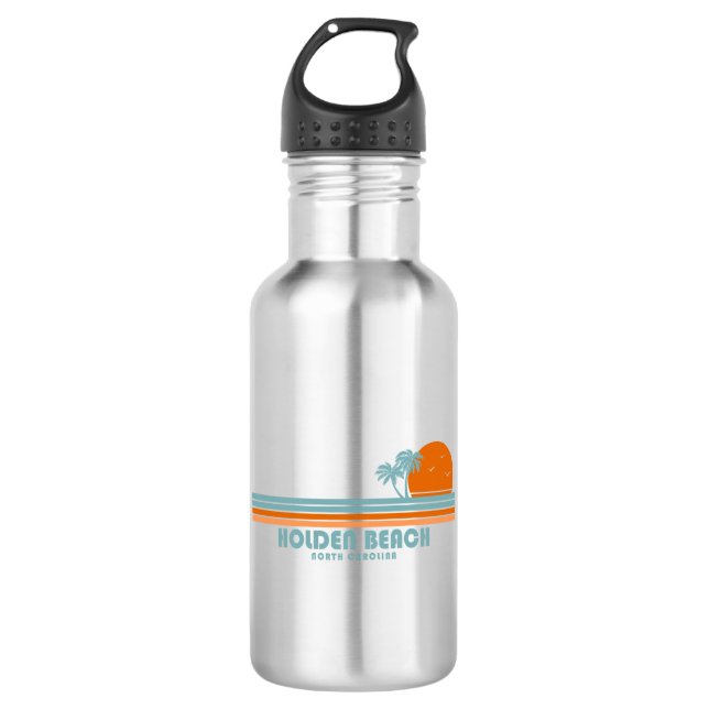Holden Beach North Carolina Sun Palm Trees 532 Ml Water Bottle (Front)